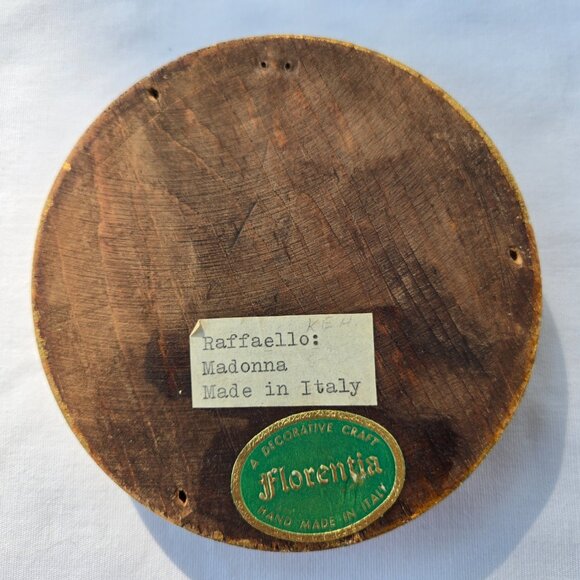 Vintage Madonna & Child Jesus Florentia Religious Art Print hand made in Italy - Picture 4 of 4